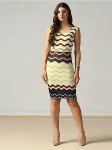 Selvia Women Striped Bodycon Dress