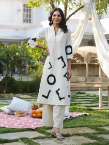 JISORA Printed V Neck Top With Trousers Co-Ords