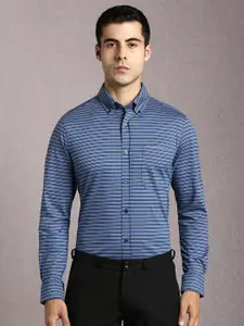 Louis Philippe Striped Spread Collar Cotton Slim Fit Formal Shirt