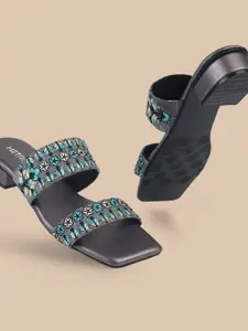 Metro Floral Printed Flatform Heel Sandals