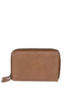BROWN BEAR Women Casual Beige Genuine Leather RFID Wallet