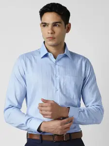 Van Heusen Slim Fit Striped Spread Collar Long Sleeves Pure Cotton Formal Shirt