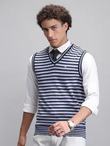 Monte Carlo Men Striped Woollen Sweater Vest