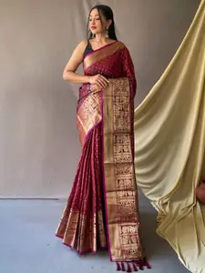 DEVATITHI Women Woven Design Zari Kanjeevaram Saree