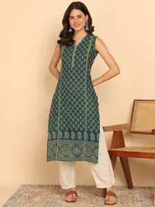 Vbuyz Women Pure Cotton Floral Printed Straight Kurta
