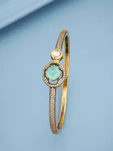 Kushal's Fashion Jewellery Ruby Victorian-Plated Ethnic Kundan-Studded Kada Bangle