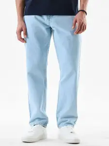 Snitch Men Light Blue Mid-Rise Relaxed Fit Cotton Jeans