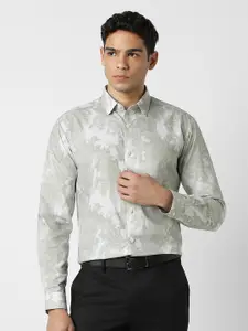 V Dot Men Abstract Printed Spread Collar Cotton Party Shirt
