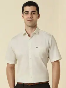 Allen Solly Slim Fit Printed Spread Collar Half Sleeves Pure Cotton Formal Shirt
