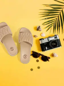 Mochi Women Self Design Slip-On Flip Flops