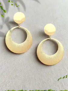 Adwitiya Collection 24KT Gold Plated Circular Shaped Drop Earrings