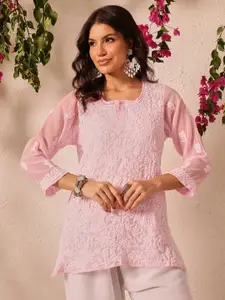 ADA Ethnic Motifs Embroidered Chikankari Regular Straight Kurti