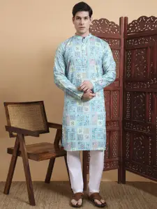 House of Pataudi Men Printed Straight Kurta