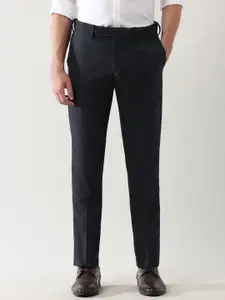 Arrow Men Self Design Regular Fit Mid-Rise Formal Trousers