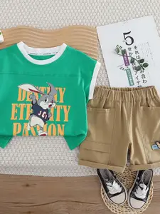 StyleCast x Revolte Boys Printed Pure Cotton T-shirt with Shorts