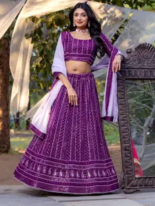 Jogmaya Fashion Embroidered Thread Work Ready to Wear Lehenga & Unstitched Blouse With Dupatta