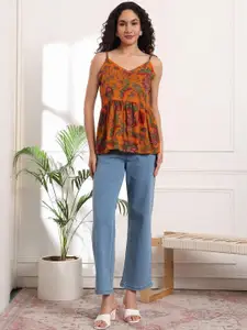 KALINI Floral Print Cotton Top