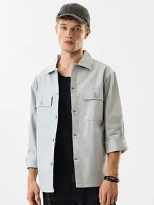 Snitch Men Solid Relaxed Fit Casual Shirt