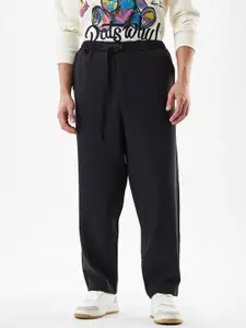 Snitch Men Relaxed Fit Mid-Rise Plain Trousers