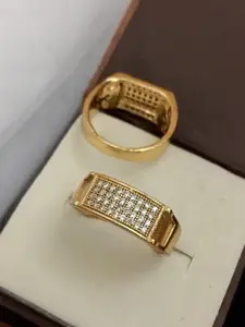 NEERAJYOTI Men Brass Artificial Stones Finger Ring