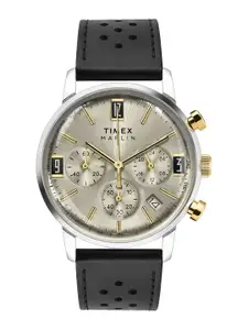 Timex Men Dial & Leather Straps Analogue Date Aperture Watch TWEG26705