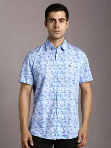 Louis Philippe Sport Men Abstract Printed Half Sleeves Casual Shirt