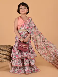 Sangria Girls Embroidered Ready to Wear Lehenga & Blouse With Dupatta