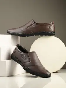 Provogue Men Leather Formal Slip-Ons