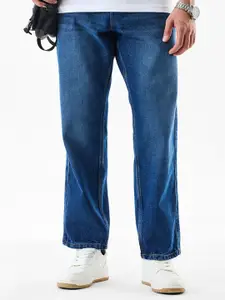 Snitch Men Blue Mid-Rise Baggy Jeans