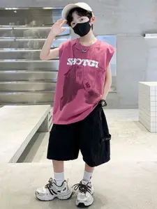 StyleCast x Revolte Boys Printed Sleeveless T-shirt With Shorts