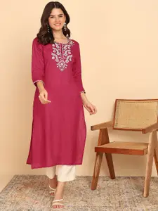 Vbuyz Floral Yoke Design Straight Kurta