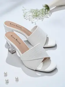 LOUIS STITCH Women Block Heeled Slip-On Sandals