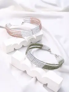 SOHI Silver-Plated Choker Necklace