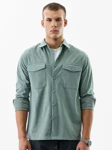 Snitch Regular Fit Textured Pure Cotton Casual Shirt