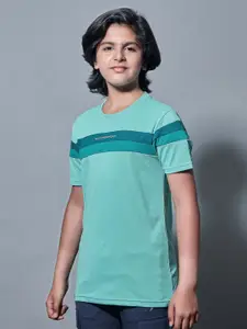Technosport Boys Colourblocked Antimicrobial Slim Fit T-shirt