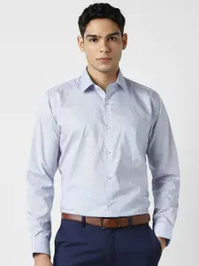 Van Heusen Men Geometric Printed Spread Collar Cotton Formal Shirt