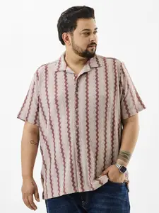 Snitch Plus Size Regular Fit Chevron Casual Shirt