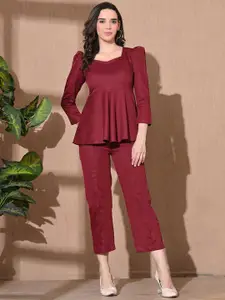 all about you Cotton Squared Neck Top With Trousers Co-Ords