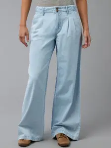 AMERICAN EAGLE OUTFITTERS Women Wide Leg Mid-Rise  Jeans