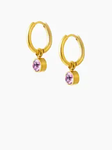 SWASHAA Diamond Girls 18K Gold Plated Hoop Earrings
