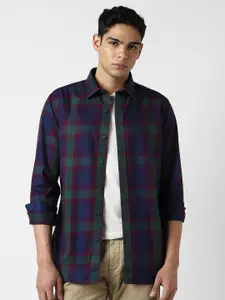 Van Heusen Sport Slim Fit Tartan Checked Pure Cotton Casual Shirt