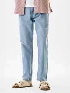Snitch Men Light Blue Mid-Rise Relaxed Fit Jeans
