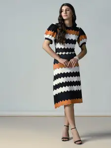 Selvia Women Ethnic Motifs Print Bell Sleeve A-Line Dress