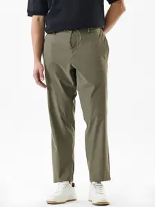 Snitch Men Olive Mid-Rise Regular Fit Trouser