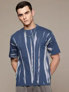 Moda Rapido Washed Effect Tie & Dyed Drop-Shoulder Sleeves Oversized Fit T-shirt