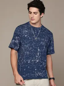 Moda Rapido Washed Effect Tie & Dyed Drop-Shoulder Sleeves Oversized Fit T-shirt