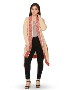 WOOL 4U Women Longline Lapel Shrug