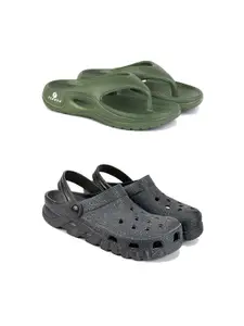 DRACKFOOT Men Set Of 2 Anti Skid Flip-Flops