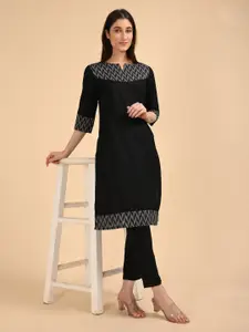 Marcia Women Geometric Embroidered Pure Cotton Thread Work Kurta