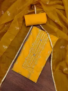 Peachmode Floral Embroidered Sequinned Unstitched Dress Material